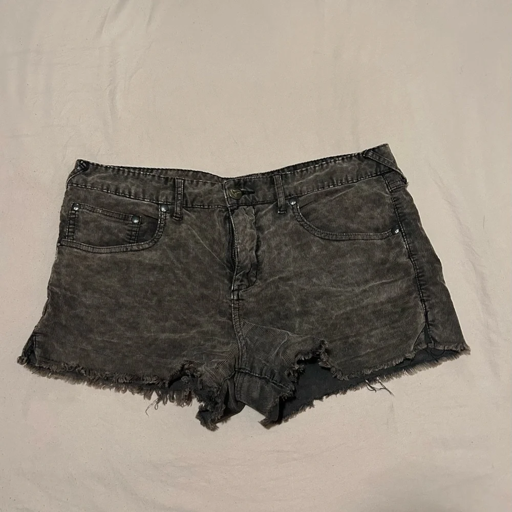 Free People Washed Black Jean Shorts